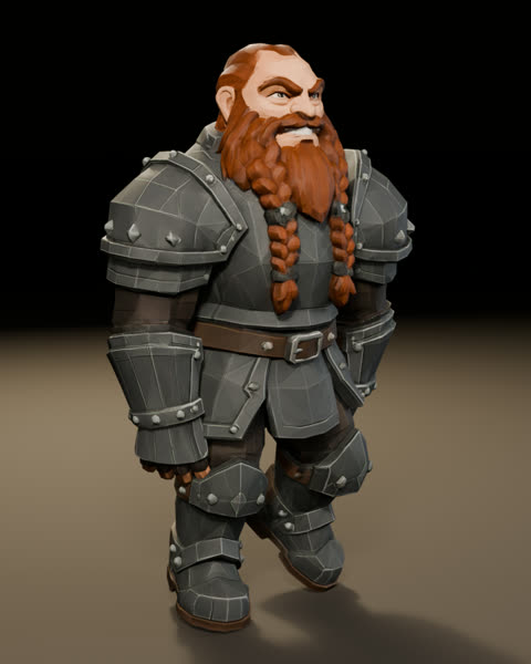 Rigged dwarf character from our game